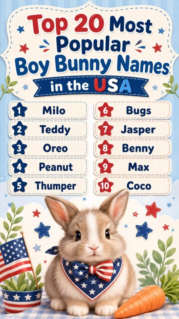 Top 20 Most Popular Boy Bunny Names in the USA